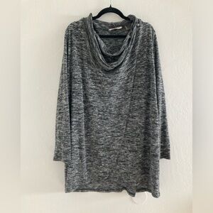 Soft Surroundings Crossover Open Front Cardigan Long Line Heather Gray 2X Travel